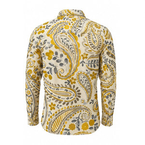 เสื้อเชิ้ตแขนยาวลายพิมพ์เพสลีย์ผ้าฝ้ายสำหรับผู้ชาย สวมใส่สบาย เหมาะสำหรับทำงานและแฟชั่น พิมพ์ลายดิจิทัล - Product Image 3