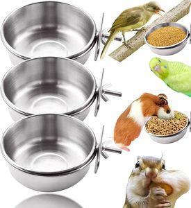 Gamelle d'alimentation pour oiseaux en acier inoxydable de qualité supérieure, 300 ml, avec support à pince, pour poulaillers - Product Image 3