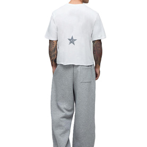 Camiseta casual de algodón con cuello redondo y estampado minimalista para hombre, estilo urbano, manga corta, corte relajado, OEM, marca privada - Product Image 2