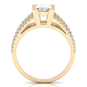 แหวน REYES หรูหราสั่งทำพิเศษ เงินแท้ 925 ประดับมอสซาไนต์ทรงเหลี่ยมมรกต ชุบทองคำแท้และโรเดียม เหมาะสำหรับงานแต่งงานและงานเลี้ยง - Product Image 4