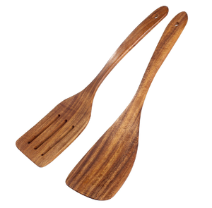 Ensemble de 2 spatules en bois, ustensiles de cuisine de qualité supérieure et très demandés, adaptés aux aliments. - Product Image 1