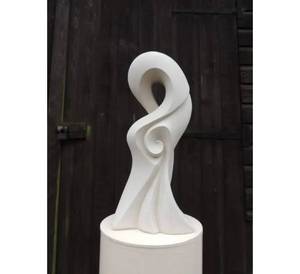 Pièce de décoration d'événement, sculptures d'art abstrait en marbre blanc, statues décoratives modernes, utilisation en extérieur, anti-corrosion, durables, pour le jardin - Product Image 3