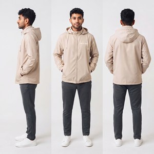 Veste coupe-vent légère pour homme avec capuche, logo personnalisé imprimé, 100% nylon, veste de pluie pour homme, randonnée, camping, coupe-vent à capuche - Product Image 5