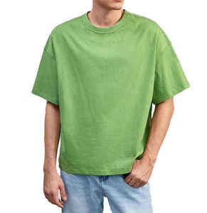 2026 100% Cotton Men's Loose Fit Drop Shoulder Knitted T-Shirt Printed High Quality Blank Street Wear Quick Dry Breathable Short - Product Image 6