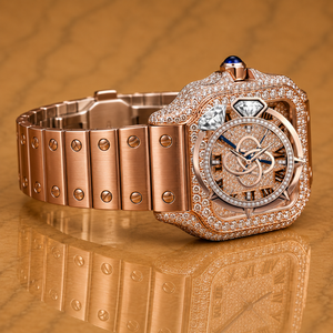 Montre de luxe pour homme en moissanite et diamants, entièrement pavée, avec pierres VVS, bracelet montre - Product Image 2