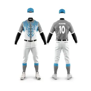 Conjunto de Uniforme de Béisbol Sublimado Personalizado, Jersey y Pantalones de Béisbol Transpirables de Poliéster, Ropa Deportiva para Equipos, Proveedor OEM ODM - Product Image 3