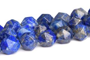 Perles de Lapis Lazuli Bleu Taillées en Étoile Facettées, Pierres Précieuses en Vrac, Fil Complet, Vente en Gros - Product Image 6