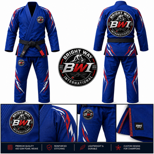 ชุดยูโด BJJ สำหรับฝึกซ้อม แบบยูนิเซ็กซ์ ดีไซน์ใหม่ สำหรับ MMA มีบริการ OEM ผ้าฝ้าย 100% 460 กรัม แห้งเร็ว ทรงหลวม ขายดีที่สุด - Product Image 1