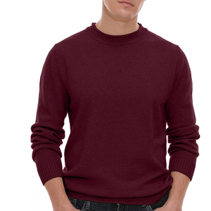 Men's Crew Neck Solid Color Knitted Pullover Sweater Full Sleeve Autumn Wear Regular Fit 100% Cotton Anti-Pilling - Product Image 5