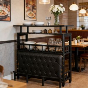 Home <b>Bar</b> <b>Table</b> with Storage Dining <b>Table</b> and <b>Bar</b> Cabinets for Kitchens and Dining Areas - Product Image 4
