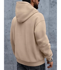 Nouveau design, sweat à capuche pour homme, 100% coton, doublé, manches longues, col tombant, uni, confortable, grande taille, personnalisable - Product Image 4