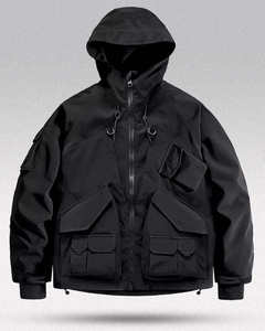 Mens Techwear <b>Jacket</b> Tactical Streetwear Windbreaker Waterproof Hooded Cyberpunk Cargo Utility Outwear Functional Urban Coat - Product Image 5