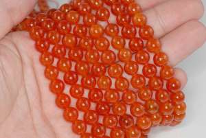 Perles rondes en pierre naturelle de jasmin rouge, lot de perles en vrac pour la fabrication de bijoux et le bricolage - Product Image 3