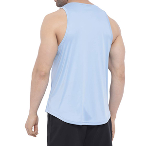 Men's Solid <b>Navy</b> Blue Sleeveless Tank <b>Top</b> Casual Style 100% Cotton Breathable Knitted Fabric - Product Image 5