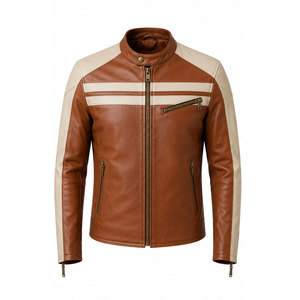 Chaqueta de motociclista para hombre con elegante diseño de cuello alto y materiales duraderos para viajes por carretera y looks casuales. - Product Image 1