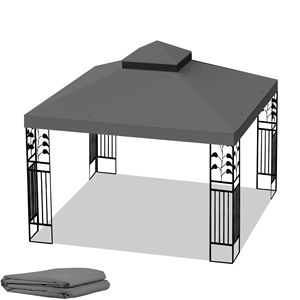 10x10 Ft Outdoor Patio Double Tiered Gazebo <b>Tent</b> Roof Top Cover Only Replacement Canopy for Existing <b>Frame</b> Pergola Not Included - Product Image 6