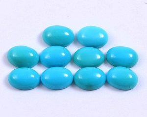 Lot en gros de cabochons ovales en turquoise naturelle Sleeping Beauty Arizona 5x7 mm, à dos plat, calibrés, pierres précieuses en vrac pour la fabrication de bijoux - Product Image 2