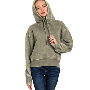 Sudaderas con Capucha Gruesas para Mujer, 100% Algodón, Forro de Peluche, Ropa Cálida de Invierno, Impresión de Logotipo de Marca Personalizada, Fabricante OEM - Product Image 6