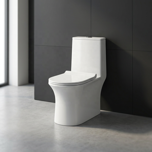 Inodoro de Cerámica Sifónico de Una Pieza con Línea Dorada de Diamantes Modernos y Asiento de Cierre Suave para Baños de Hoteles de Lujo - Product Image 5