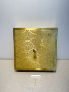 Premium Square Brass Spice <b>Box</b> with 9 Round Containers Etched Mandala Art Lid Luxury Indian Masala Dani Kitchen Organizer Set - Product Image 4