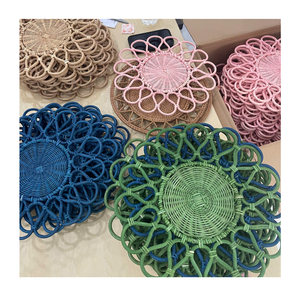 New Trend Rattan Charger <b>Plates</b> Eco Friendly Natural Rattan Placemat Set for Dining Table Home Hotel Restaurant Use - Product Image 1