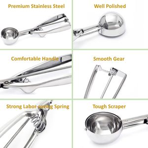Juego de Cucharas para Helado de Acero Inoxidable SKI, Ecológicas, con Función para Hacer Bolas de Helado, Modelo 5157 - Product Image 2
