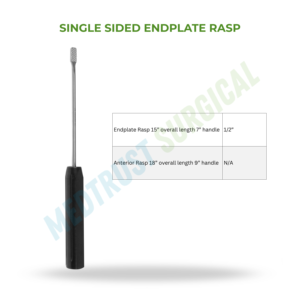 Râpe orthopédique à plaque terminale simple face en acier inoxydable pour chirurgie de la colonne vertébrale, 15 et 18 pouces - Product Image 2