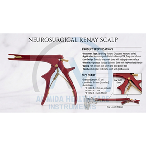 Pinzas Neuroquirúrgicas para Núcleo Pulposo Al Mida Healthcare, Rojas, Manuales, de Acero Inoxidable, Instrumento Quirúrgico Clase I, Reutilizables, CE - Product Image 5