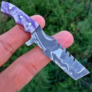 Couteau de Chef Industriel Artisanal Personnalisable Burraq DIY OEM en Acier Damas, Couteau de Cuisine Miniature Longueur Personnalisable - Product Image 5