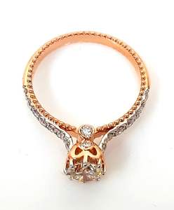 Bague de fiançailles en diamant Djewels, or 14 carats, diamant de laboratoire taille brillant, certifié IGI, style féminin de luxe, prix de gros imbattable - Product Image 3