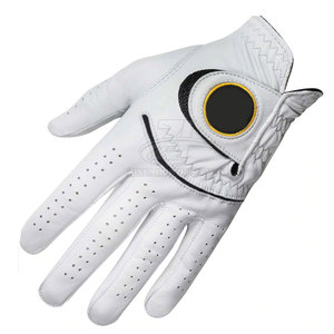 Gant de golf respirant en cuir véritable de couleur unie en tissu doux, gants de golf en peau de mouton pour le sport - Product Image 2