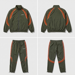 Vintage Color Block Winter Casual <b>Track</b> Suit <b>Men</b> Spandex/Cotton Windbreaker 2 Piece Set Custom Logo Streetwear Sports <b>Jacket</b> - Product Image 4