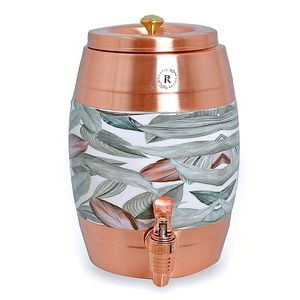 Dispensador de Agua de Cobre Hecho a Mano con Grifo, Tanque de Almacenamiento de Agua de Cobre, Contenedor de Agua Potable Ayurvédica para Hogar, Hotel, Restaurante - Product Image 4