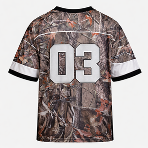 Wholesale Unisex Custom Camo <b>Mesh</b> American Football Jerseys Men Oversized T-Shirts Breathable Number Print OEM ODM Manufacturer - Product Image 6