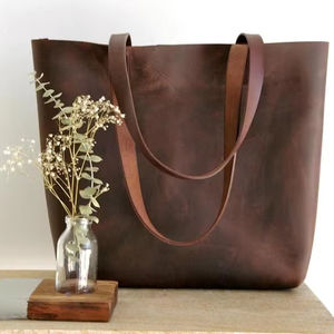 Bolsos de Mano de Cuero Genuino de Color Sólido, Gran Capacidad, Portátiles, Impermeables, de Lujo para Mujer, con Cierre de Cremallera para Viaje LTB-0288 - Product Image 1