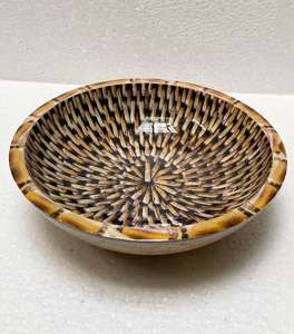 Designer Wooden <b>Enamel</b> Printed Serving <b>Bowl</b> For Salad Fruits & Soup Dinnerware High Quality Trendy Serving <b>Bowl</b> For Kitchenware - Product Image 6