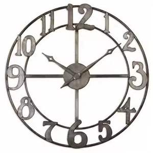 Luxury Square <b>Wall</b> <b>Clock</b> Black Metal Frame Roman Numeral Skeleton Design with Gold Hands for Modern Office Home <b>Decor</b> - Product Image 2
