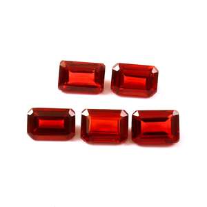 Lot en gros de pierres précieuses naturelles de grenat rouge, taille octogonale, facettées, calibrées, 5x7 mm, pour la fabrication de bijoux - Product Image 1