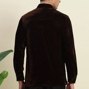 เสื้อเชิ้ตกำมะหยี่ผู้ชาย ดีไซน์หรูหรา สัมผัสนุ่มสบาย แฟชั่นทันสมัย แขนยาว - Product Image 3