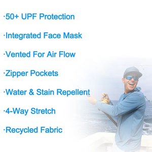 Camisas de Pesca de Manga Larga para Hombre Hechas a Medida, UPF 50, Estampado Animal, Anti-UV, Impermeables, Transpirables, de Secado Rápido, Sublimadas - Product Image 6