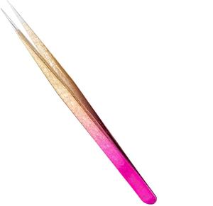 Pince à épiler inclinée de haute qualité pour cils, avec revêtement dégradé de précision, outil essentiel pour l'application de faux cils - Product Image 1