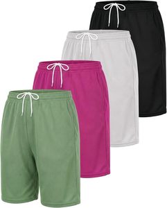 Meilleurs shorts en tricot uni pour femmes, taille mi-haute, respirants, décontractés, coupe régulière, vert, rose, blanc, noir - Product Image 1