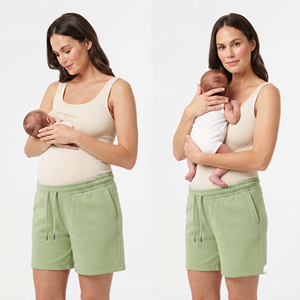 Women <b>Maternity</b> Nursing Sweat <b>Shorts</b> 100% Cotton Fleece Pregnancy Sweat <b>Shorts</b> With Pockets Drawstring Waist <b>Maternity</b> <b>Shorts</b> - Product Image 6