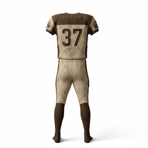 ชุดยูนิฟอร์มอเมริกันฟุตบอลประสิทธิภาพสูง แบบสั่งทำพิเศษ ชุดเสื้อและกางเกงแบบซับลิเมชั่น ป้องกันการเป็นขุย ระบายอากาศได้ดี ชุดสำหรับมืออาชีพ - Product Image 3