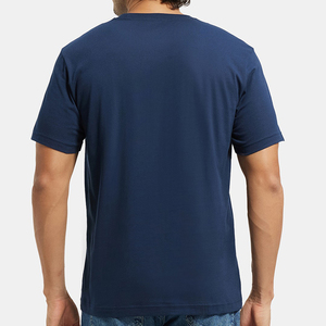 <b>Men's</b> <b>Navy</b> <b>Blue</b> O-Neck Short Sleeve <b>T</b>-<b>Shirt</b> Solid Casual Plain Dyed Jersey Tee - Product Image 5