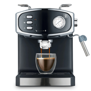 Machine à expresso semi-automatique italienne 1350W avec moulin à café 51mm, manomètre, mousseur à lait et barre vapeur, moulin à café Compap 51mm - Product Image 1