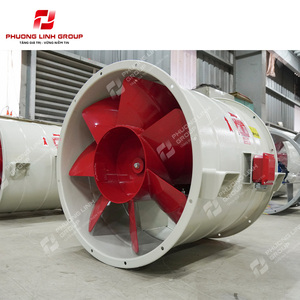 พัดลมดูดอากาศแบบแกนตรง ยี่ห้อ Phuong Linh Group รุ่น Direct Drive 8 ท่อ  แรงลมสูง สำหรับระบายอากาศในครัว  ไฟฟ้า 380V AC  ลูกปืน  สีขาว 1 ตัว - Product Image 3