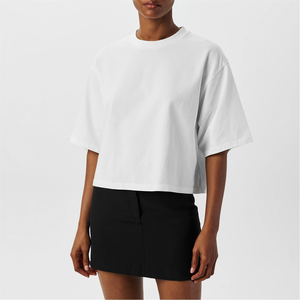 Blusa Casual de Mujer con Estampado de Hojas, Manga Corta, Cuello Redondo, Tela de Chifón, Ecológica, de Secado Rápido, Transpirable, para Todas las Estaciones, Cuello Alto Delantero - Product Image 2