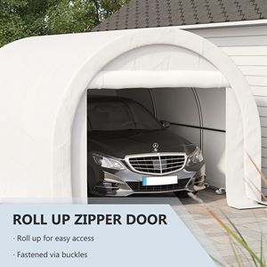 Tenda Garage/Deposito Portatile Rinforzata 16FT X 10FT con Cerniera, Copertura Anti-UV in PE per Auto e Camion, in HDPE per Parcheggio e Stoccaggio - Product Image 6