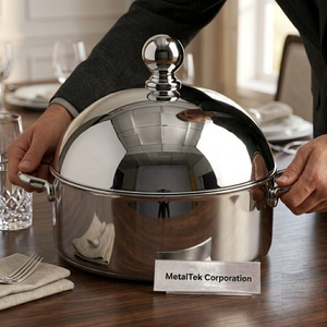 Luxury Stainless Steel Casserole Hotpot Insulated Food <b>Warmer</b> Chafing Dish Server Cookware Set Double Wall Hot Pot Dinnerware - Product Image 3